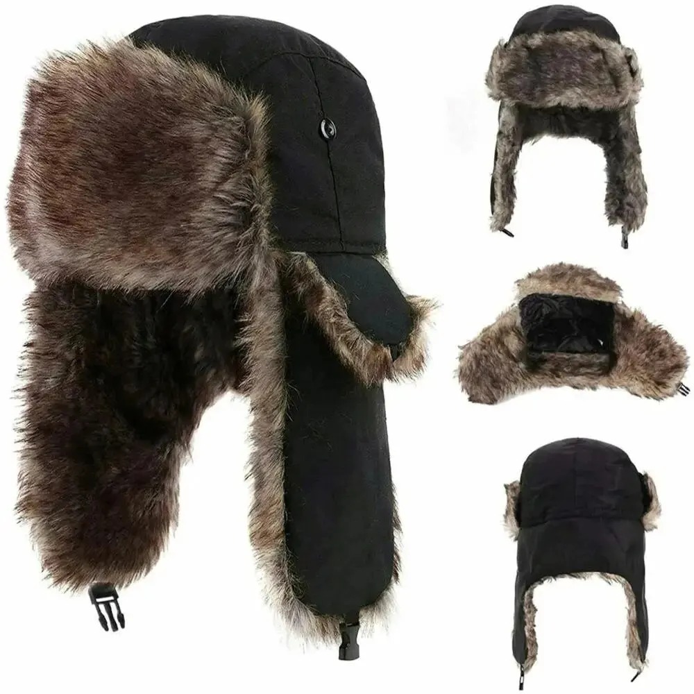 Winter Trapper Hat - قبعة شتوية رجالية دافئة على الطراز