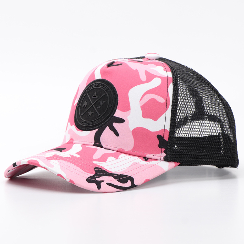 Trucker Cap Mesh - قبعة كاجوال بتصميم كامو مع تفاصيل