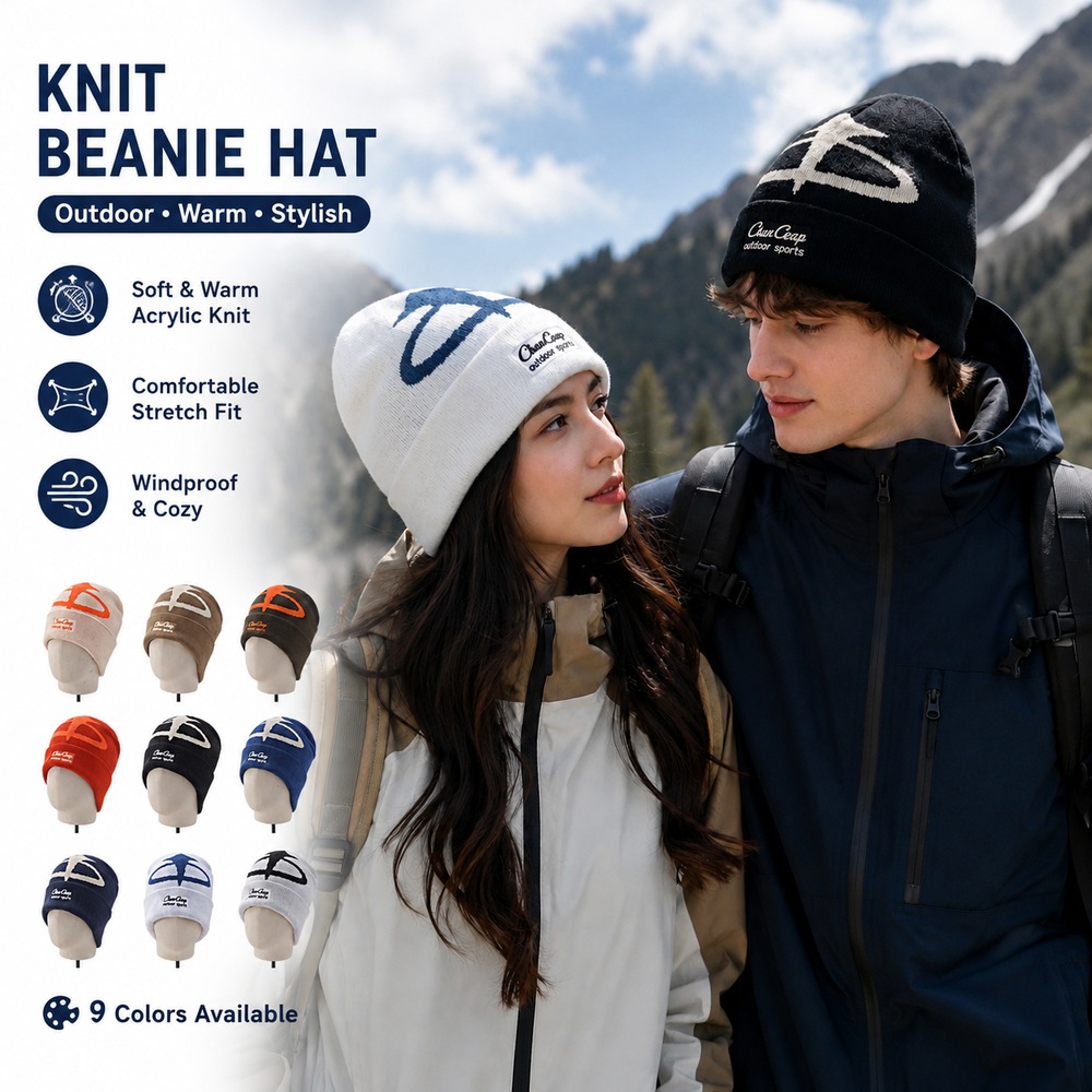 Beanie Cuffed Knit - قبعة شتوية محبوكة للجنسين، دافئة وناعمة