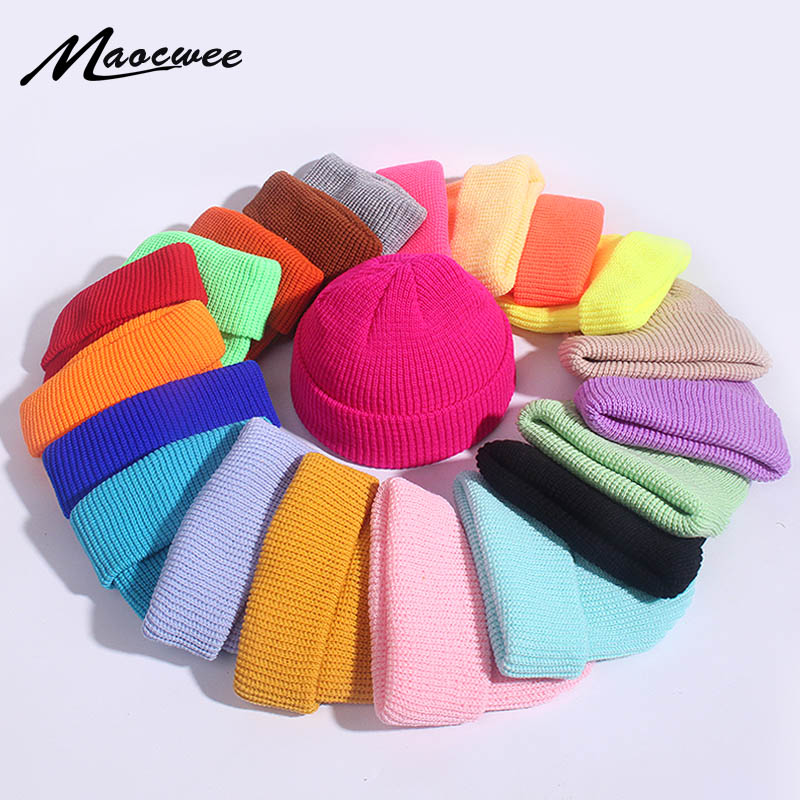 Beanie Cuffed Knit - للجنسين الشتاء الطفل مضلع محبوك مكبل