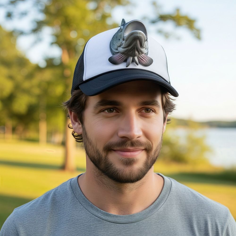قبعة تروكر مضحكة بتصميم سمكة ث - مراجعة Trucker Cap Mesh وسعره