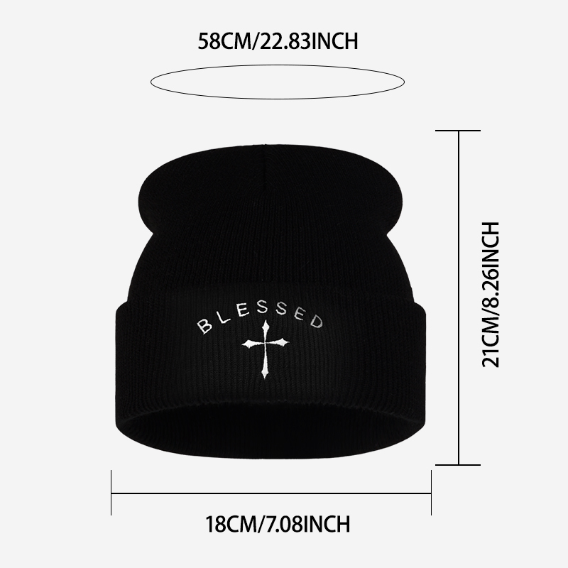 قبعة شتوية محبوكة مزينة بتطريز - مراجعة Beanie Cuffed Knit وسعره