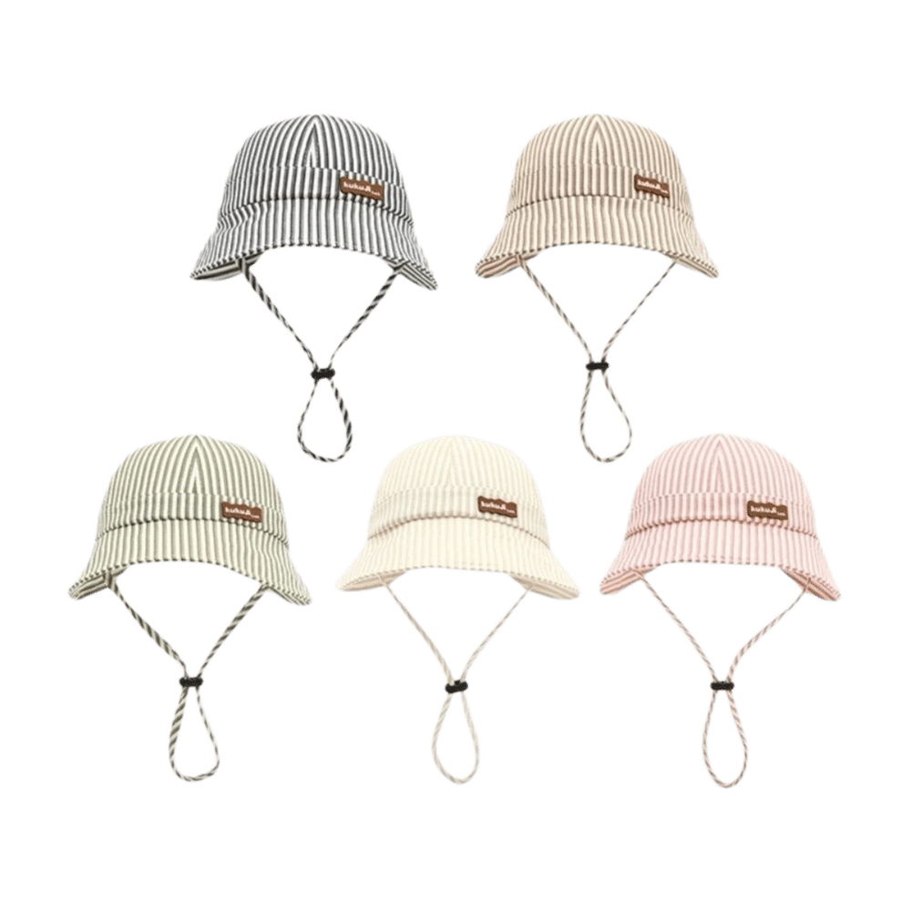 قبعة صياد جديدة مخططة للأطفال  - مراجعة Bucket Hat Cotton وسعره