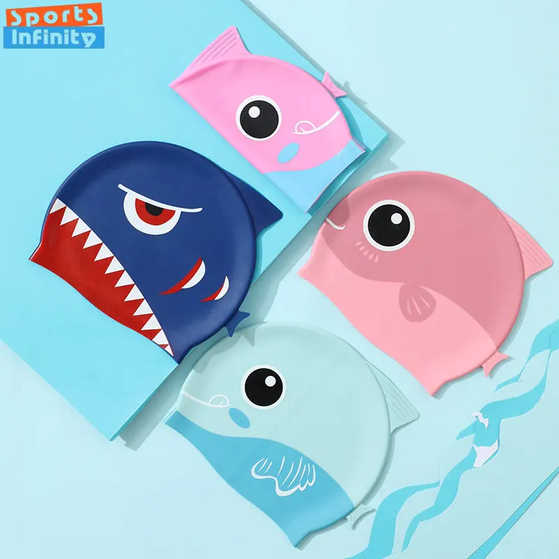 الكرتون لطيف الأسماك القرش سيل - مراجعة Swim Hat Silicone وسعره